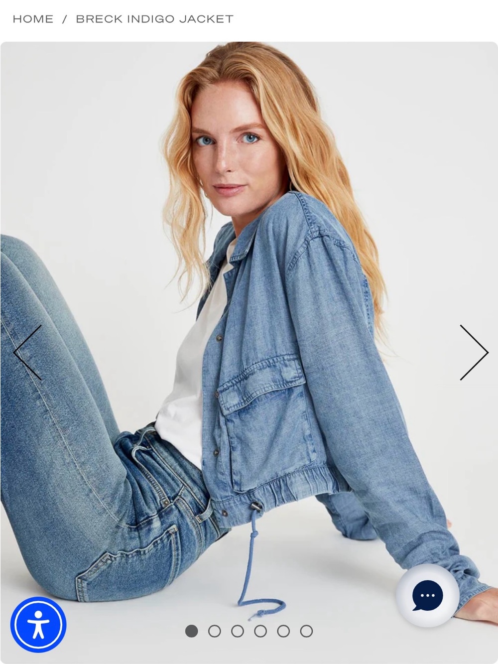 Splendid Indigo Denim Bomber Jacket
